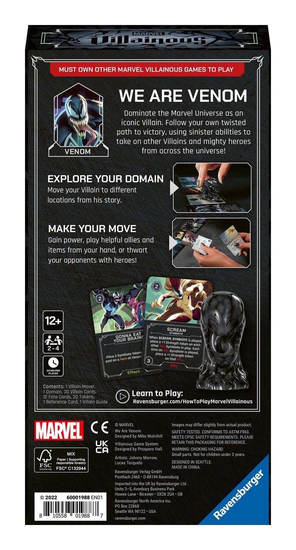 Ravensburger Marvel Villainous We Are Venom Character Expansion Pack 4 Ravensburger Marvel Villainous We Are Venom Character Expansion Pack - Image 2