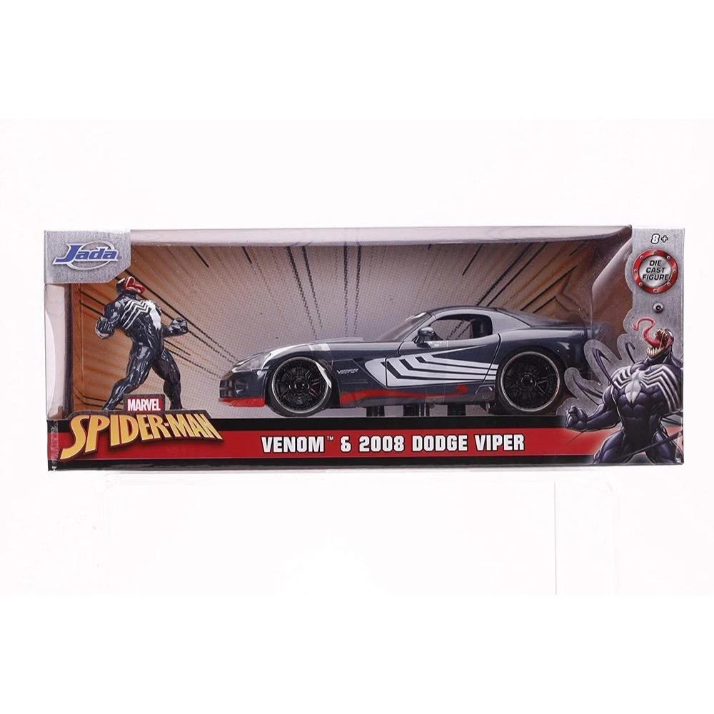 Jada Toys Marvel Spider-Man - 2008 Dodge Viper SRT10 With Venom Figure Hollywood Rides 1:24 Scale Die Cast Vehicle 3 Jada Toys Marvel Spider-Man - 2008 Dodge Viper SRT10 With Venom Figure Hollywood Rides 1:24 Scale Die Cast Vehicle