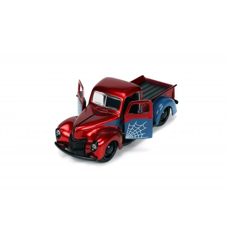Jada Toys Marvel Spider-Man - 1941 Pickup With Proto-suit Spider-Man Figure Hollywood Rides 1:32 Scale Die Cast Vehicle 5 Jada Toys Marvel Spider-Man - 1941 Pickup With Proto-suit Spider-Man Figure Hollywood Rides 1:32 Scale Die Cast Vehicle - Image 3