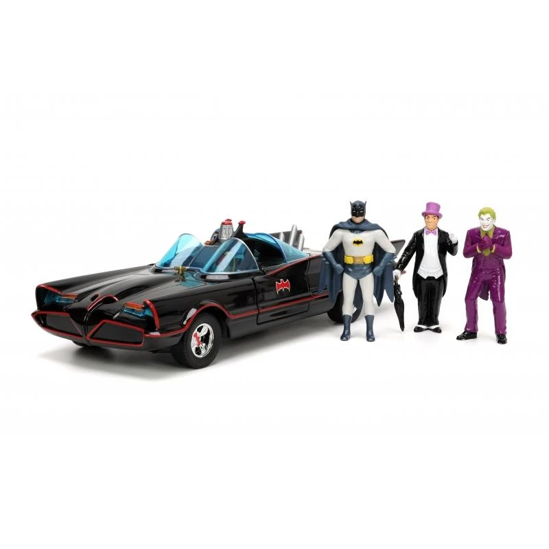 Jada Toys Batman 1966 - Batmobile With Batman, Robin, Penguin And Joker Figures Hollywood Rides 1:24 Scale Die Cast Vehicle 4 Jada Toys Batman 1966 - Batmobile With Batman, Robin, Penguin And Joker Figures Hollywood Rides 1:24 Scale Die Cast Vehicle - Image 2