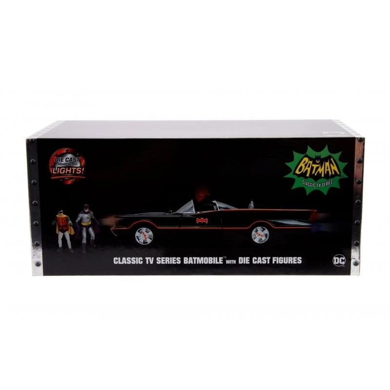 Jada Toys Batman 66 - Batmobile With Working Lights And Batman & Robin Figures Hollywood Rides 1:18 Scale Die Cast Vehicle 4 Jada Toys Batman 66 - Batmobile With Working Lights And Batman & Robin Figures Hollywood Rides 1:18 Scale Die Cast Vehicle - Image 2