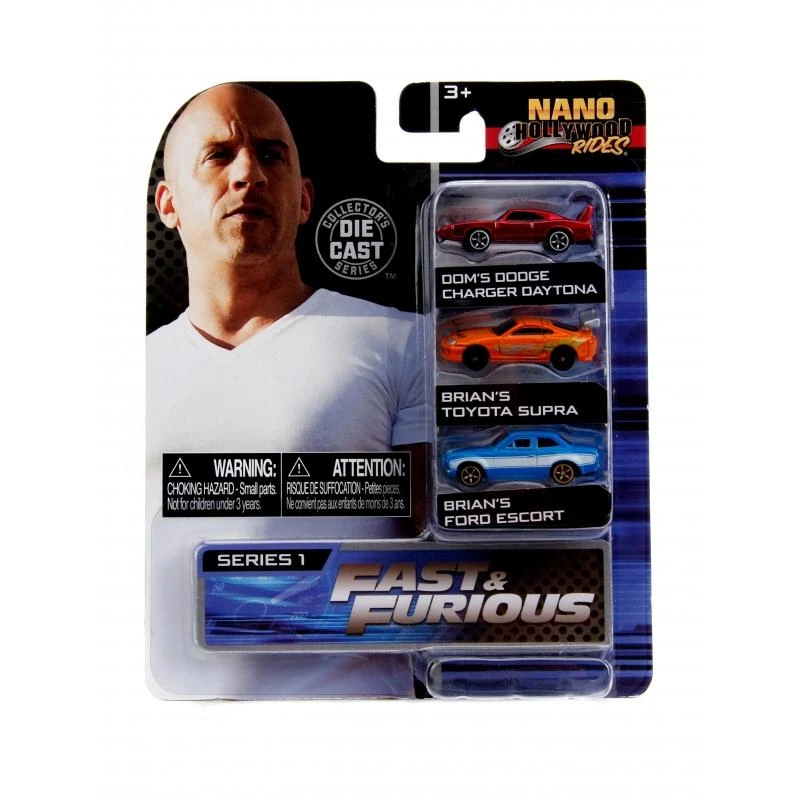 Jada Toys Fast And Furious - NANO Hollywood Rides 3 Car Set #2 3 Jada Toys Fast And Furious - NANO Hollywood Rides 3 Car Set #2
