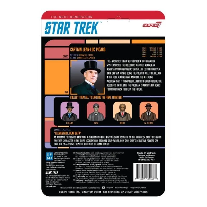 SUPER7 Star Trek: The Next Generation ReAction Action Figure Wave 3 - Victorian Jean-Luc Picard 4 SUPER7 Star Trek: The Next Generation ReAction Action Figure Wave 3 - Victorian Jean-Luc Picard - Image 2